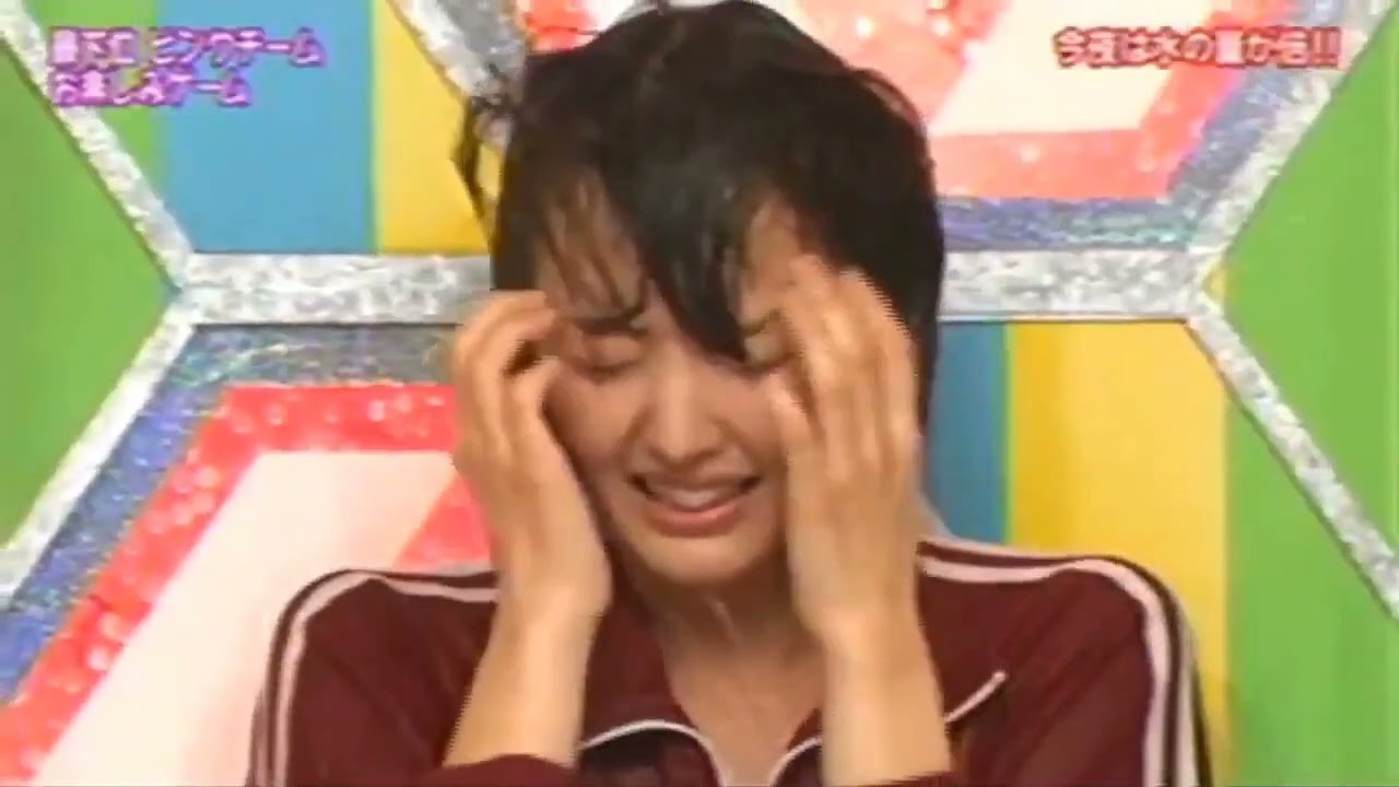 中村アナ　ずぶ濡れ