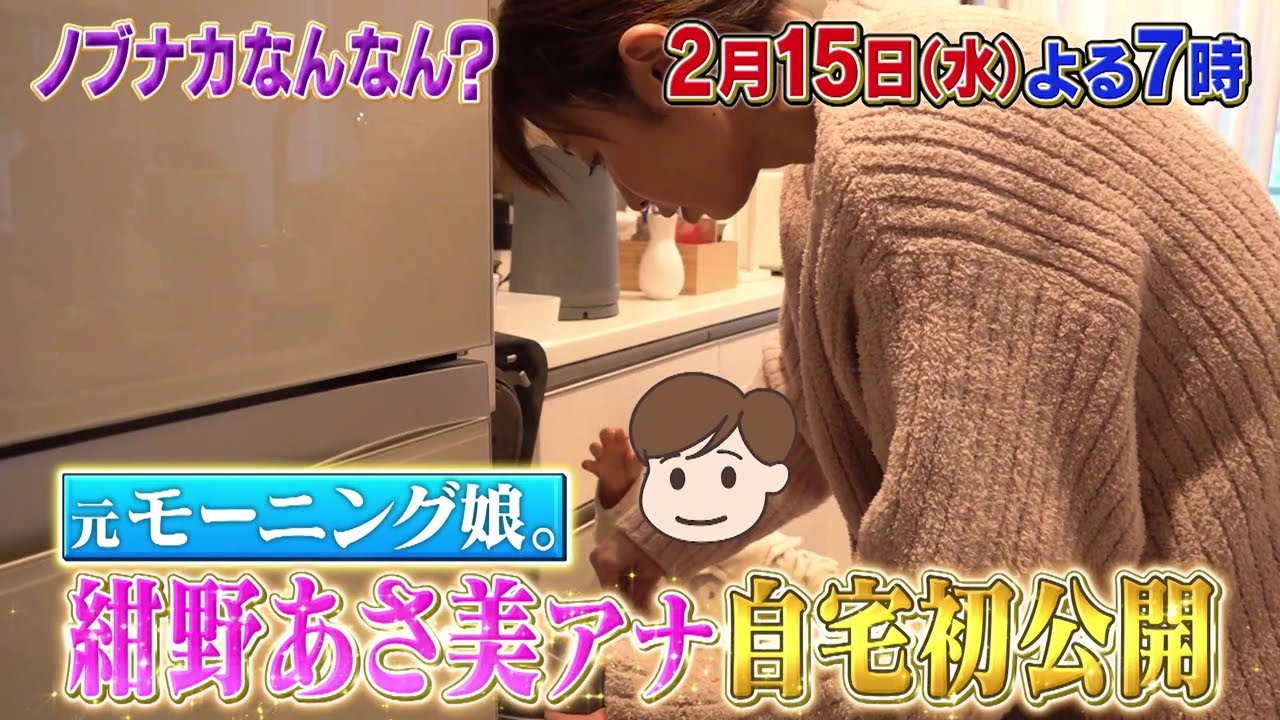 2月15日(水)よる7時「元モー娘。紺野あさ美のドタバタ育児に密着！自宅初公開&アイドル引退の真相…藤本美貴が感激」【ノブナカなんなん？】