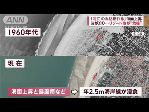 「海に飲み込まれる」海面上昇　波迫り…リゾート地が“危機”(2023年2月16日)