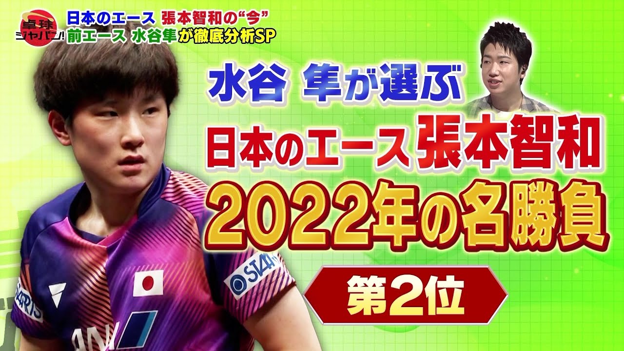 【第2位】張本智和 vs 林高遠「かなり追い詰められていたところからの大逆転勝利」水谷隼が選ぶ 張本智和 2022年の名勝負｜卓球ジャパン！2023年1月28日 OA