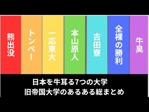 旧帝国大学のあるある総まとめ【北海道大学・東北大学・東京大学・名古屋大学・京都大学・大阪大学・九州大学】