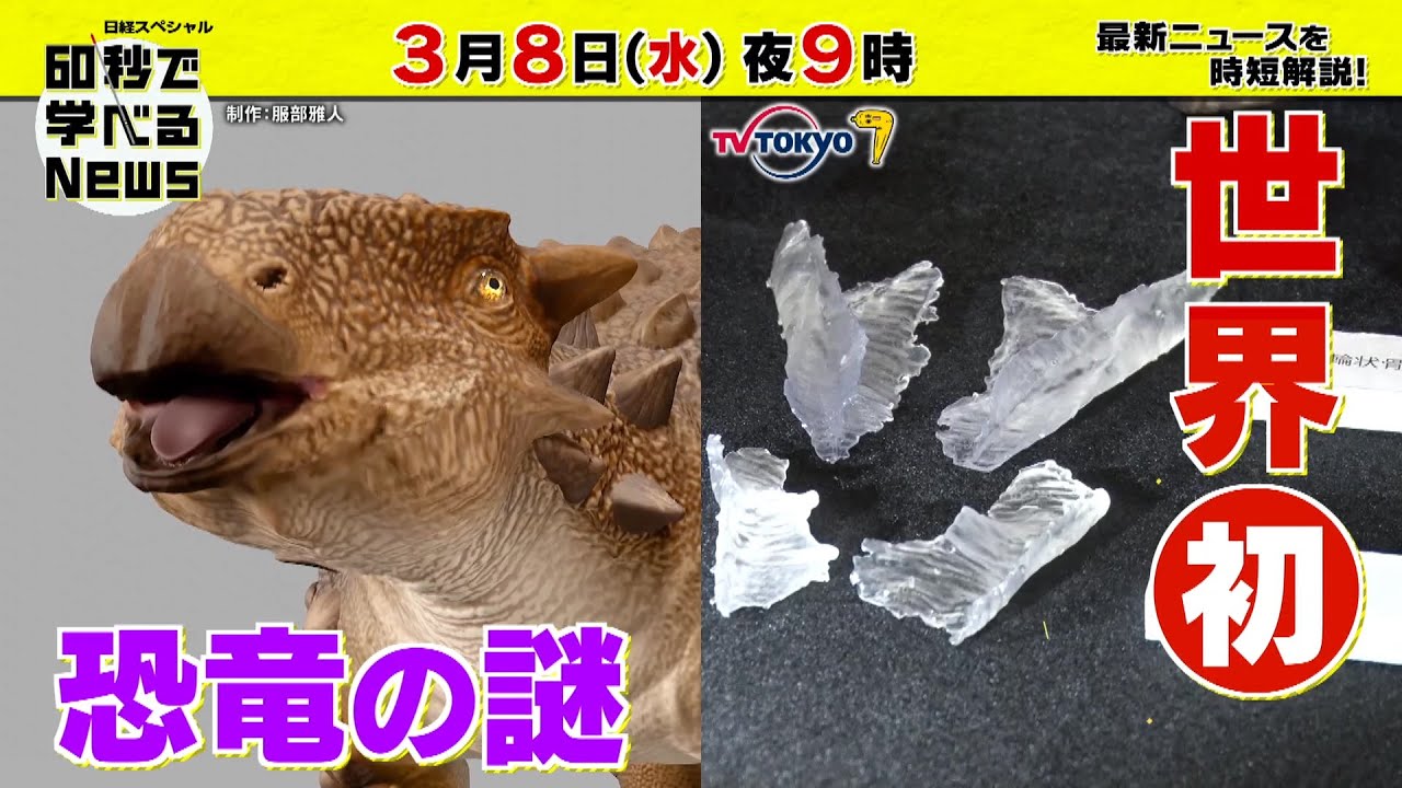 「日経スペシャル 60秒で学べるNews」3月8日（水）夜9時放送（予告）