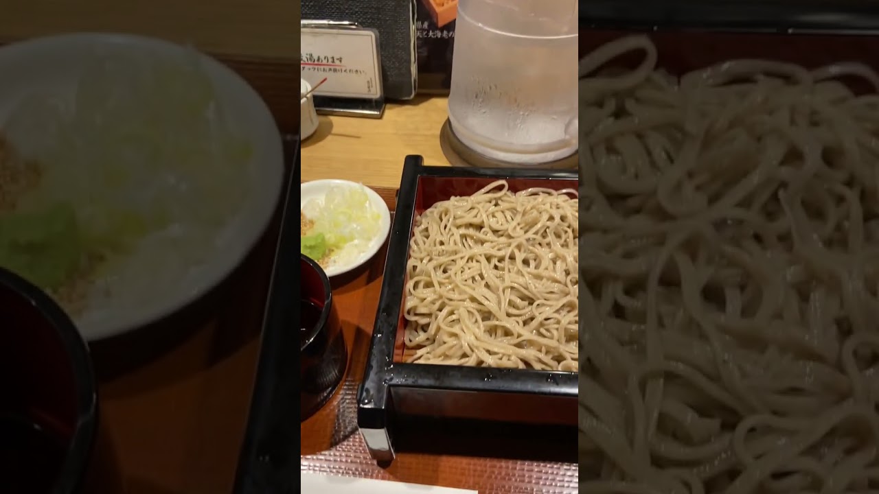 【5秒そば】東京 東京駅 江戸切り助六そば ぬる燗佐藤 グランスタ東京店 枡もりそば
