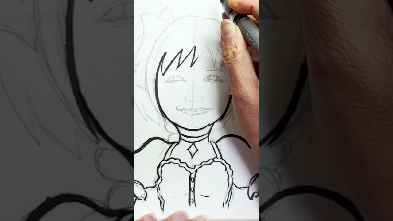 【コラボ似顔絵】宇垣美里さんとまどマギの鹿目まどかを似顔絵師がミックスしてみた #shorts