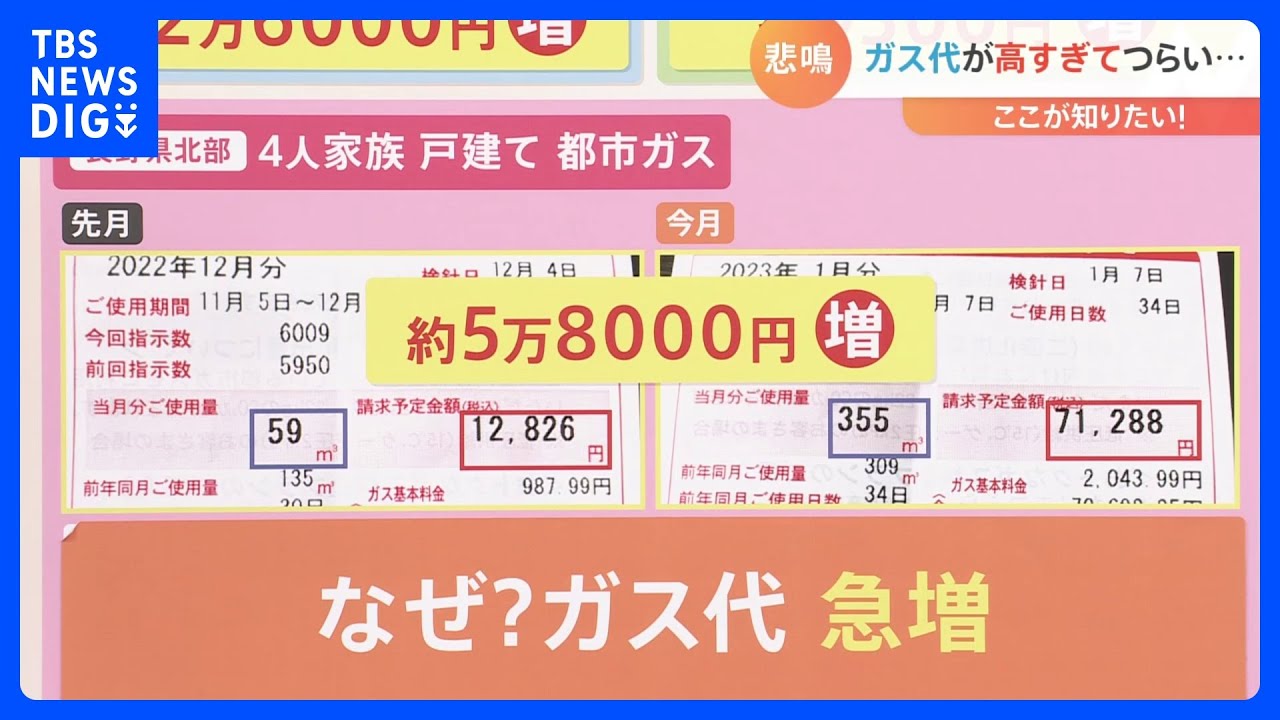 「ガス代高すぎてつらい」ガス代を節約するには　ガス・電気どちらを使う？【解説】｜TBS NEWS DIG