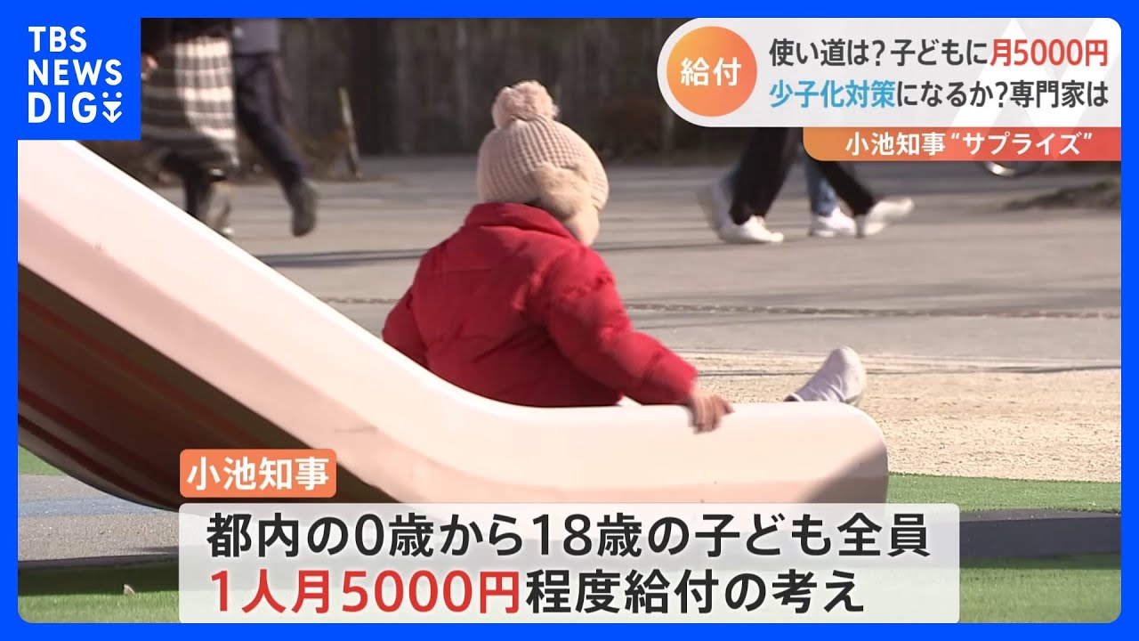 小池都知事　0歳から18歳の子どもに月5000円程度を給付と発表　所得制限はなし　対象は約190万人｜TBS NEWS DIG