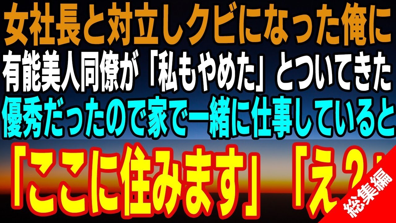 【感動する話☆総集編】俺を見下す女社長と激突し解雇になったけど有能美人同僚がついてきた。「ここに住みます！」信じられない提案を言われ同棲した結果、前の職場が奈落の底へ…【泣ける話】【いい話】