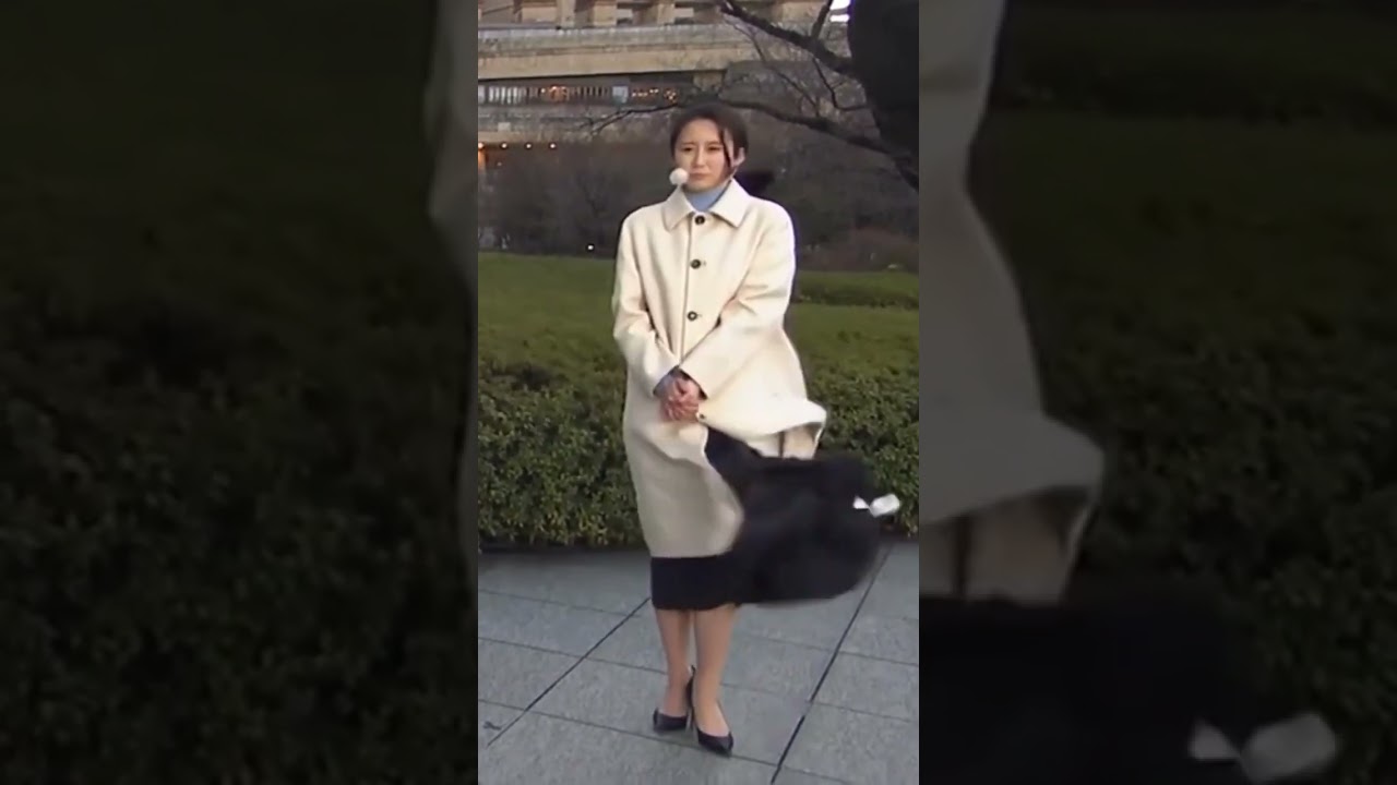 【放送事故】女子アナ　森川夕貴アナ　強風で美脚露わに…❤️嬉しいハプニング #shorts #可愛い #放送事故 #女子アナ
