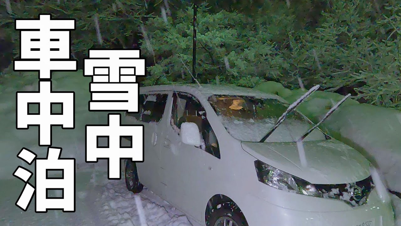 暖房なしミニキャンパー 大雪の道の駅で一夜を過ごす夫婦+wanのリアルな車中泊【福島-新潟旅#1】