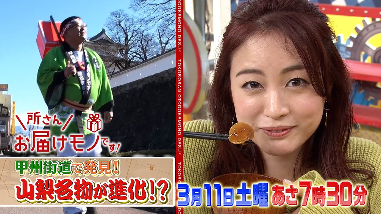 『所さんお届けモノです!』3/11(土) 甲州街道で新名物探し 第9弾!! 山梨名物が進化!?【TBS】