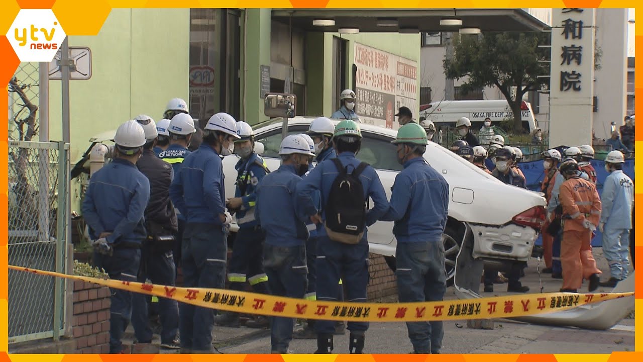 女性２人は病院を出た直後にはねられる　生野区で病院敷地に車が突っ込んだ事故　容疑者は帰宅途中