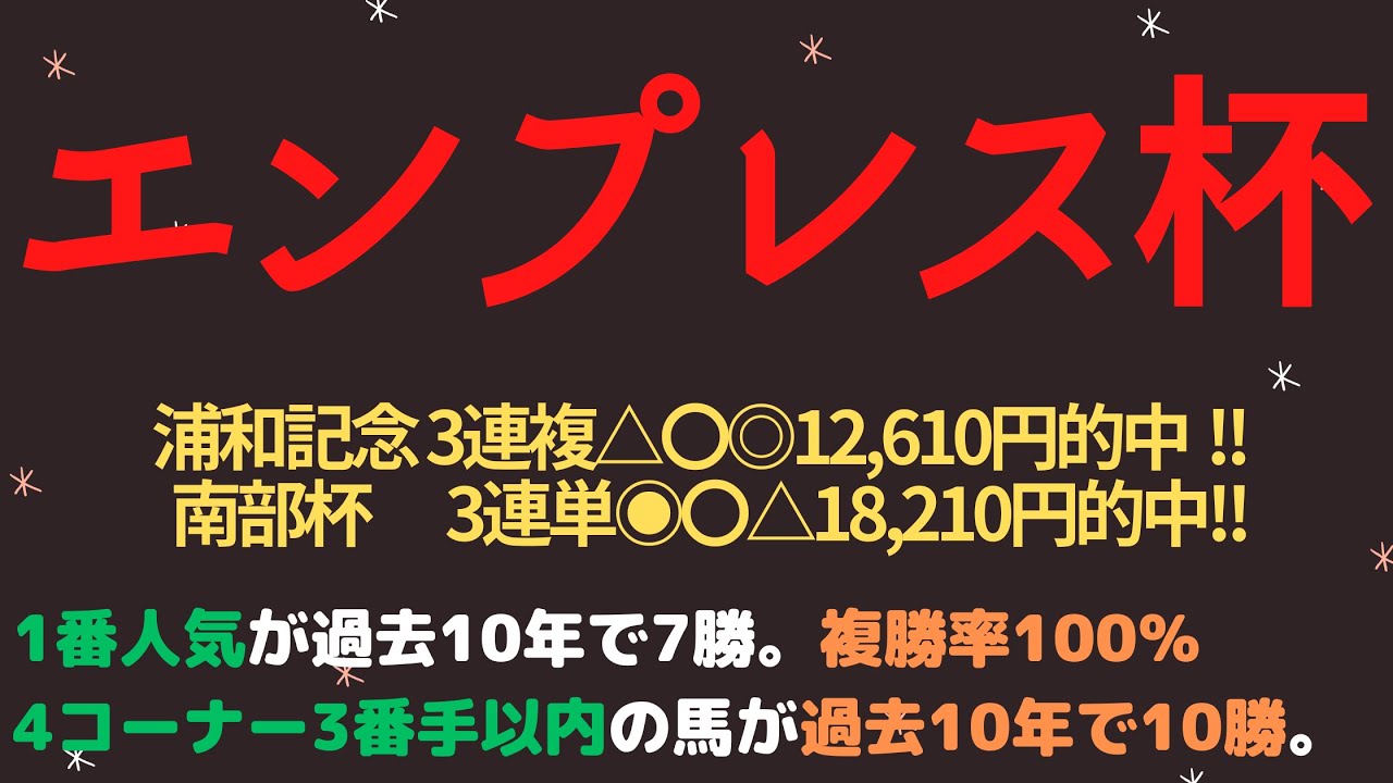エンプレス杯2023予想【川崎競馬】1番人気は過去10年で7勝。複勝率100%。【7-2-1-0】