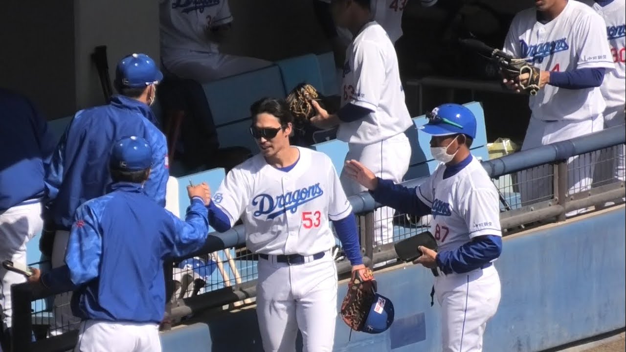 -2023.03.03-【教育リーグ】３回表 後藤駿太 鬼肩披露！ セカンドランナーをホーム楽々刺殺 中日ドラゴンズ （vs阪神）