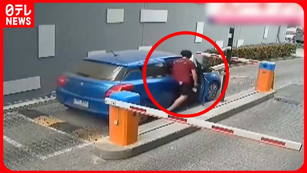 【まさか】車を止めようとする男性　ブレーキとアクセル間違え…タイ