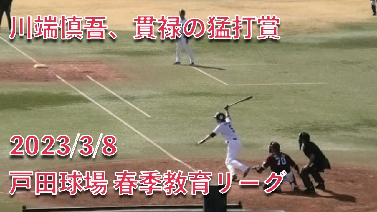 川端慎吾、貫禄の猛打賞 2023/3/8春季教育リーグ