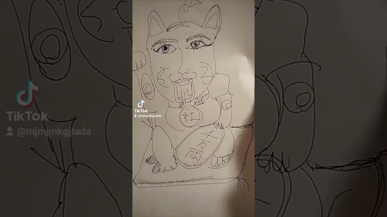 ＃竹俣紅さん風招き猫イラスト