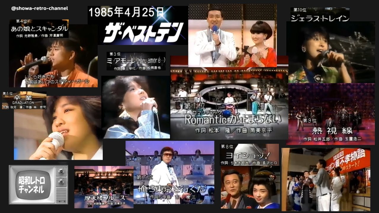 【懐かしの歌謡番組】昭和60年4月4日放送『ザ・ベストテン』司会：黒柳徹子・久米宏