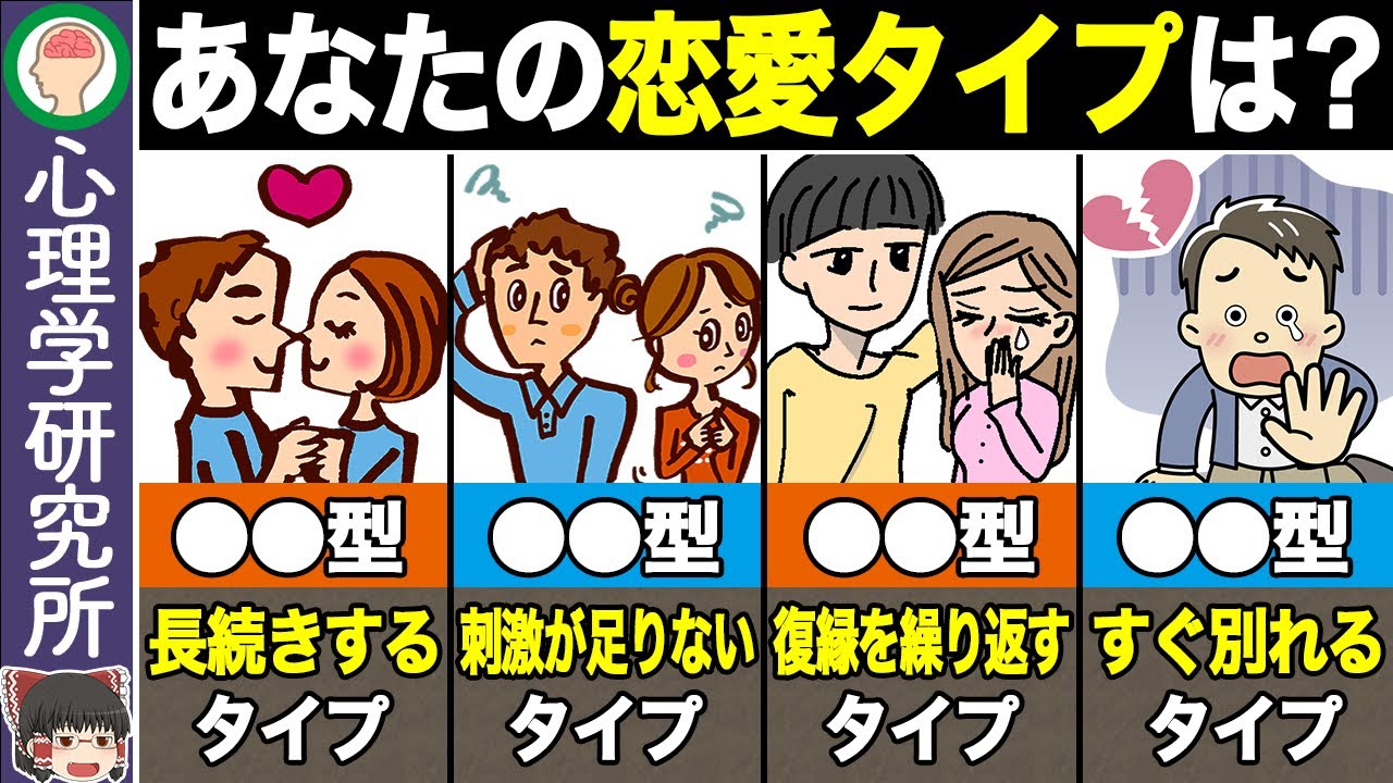 【8選】●●型は危険！恋愛が長続きしないカップルの特徴とは【ゆっくり解説】