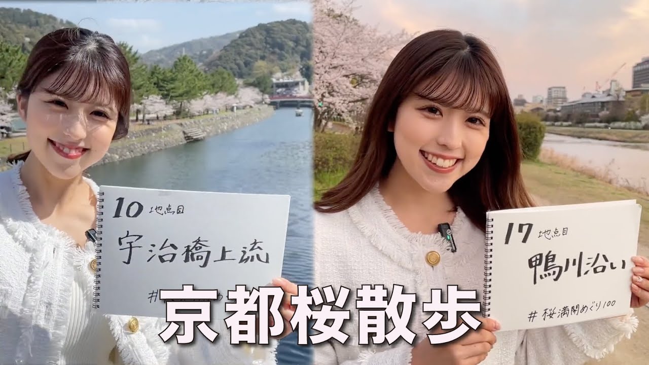 いつもより関西弁多めでご機嫌なお天気お姉さんと京都の桜を一緒に見てる気分になる動画【小林李衣奈】