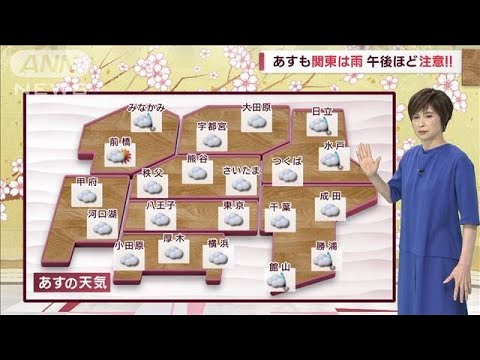 【関東の天気】あすも雨　午後ほど注意！週末はお花見チャンス増加(2023年3月28日)