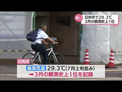 日向市で29.3度　宮崎県内各地で今年初めての夏日を記録