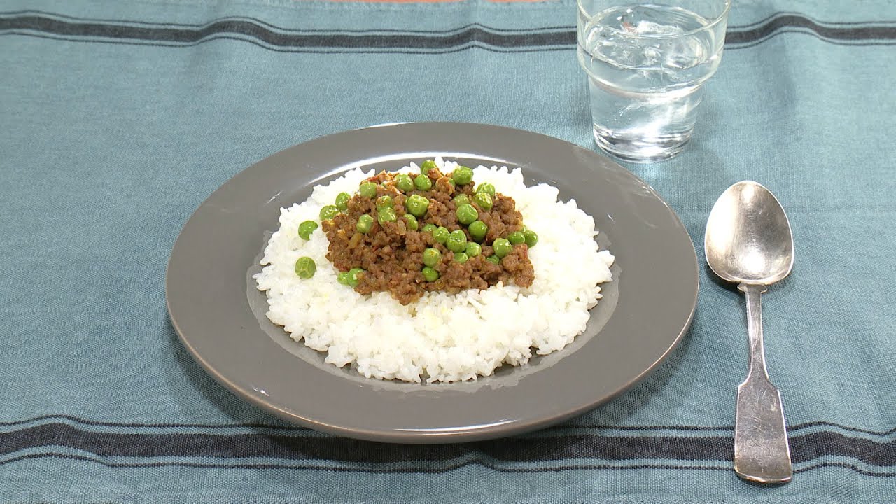 【3分クッキング公式】グリンピースのキーマカレー