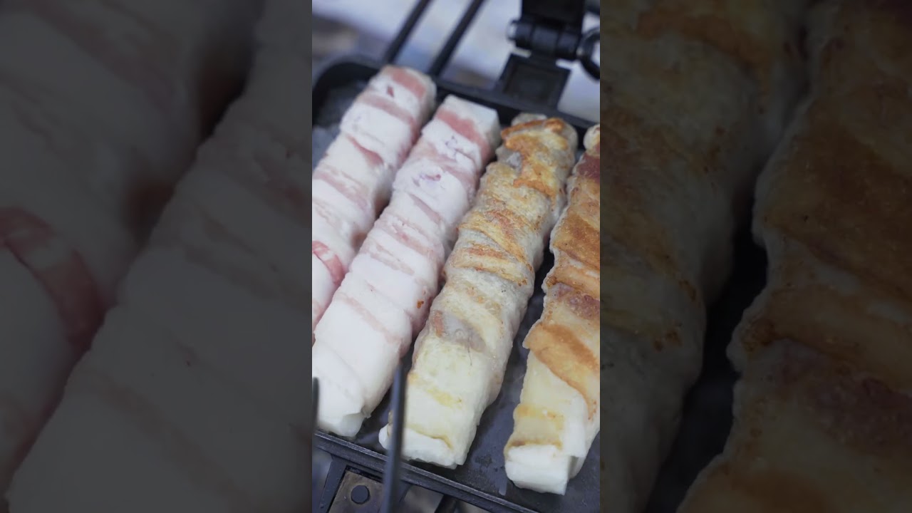 【キャンプ飯】焼肉のタレが食欲そそる！餅の肉巻き