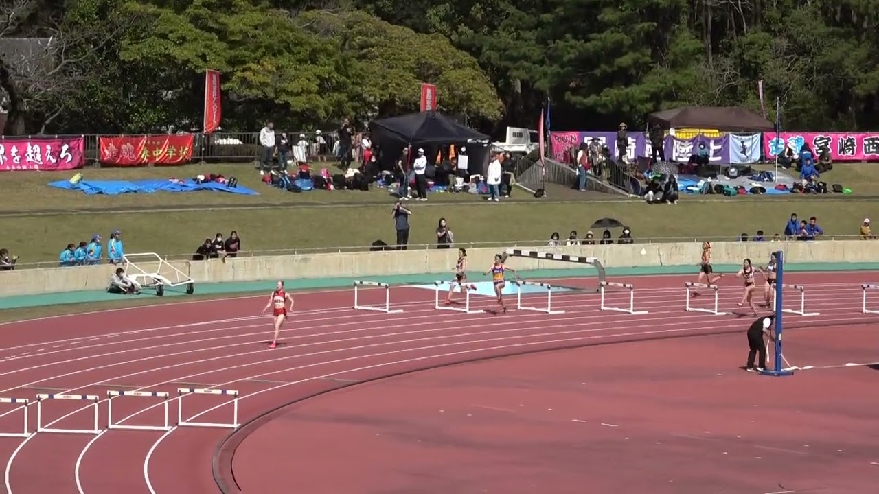 20230319141434宮崎県記録会一高女400ｍH2組 原田エミリー2/宮崎(宮崎南高)