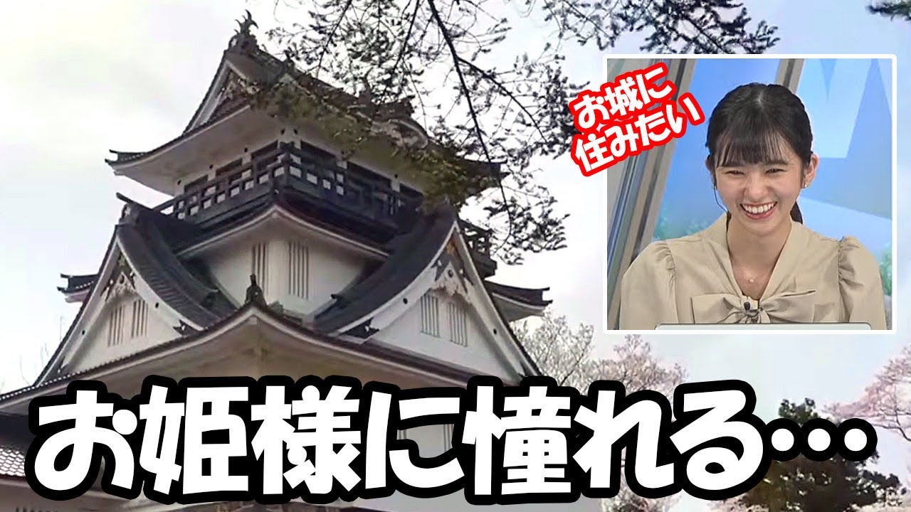 【大島璃音】横手公園のお城の映像を見てここに住みたい姫になりたいと言い出すお天気お姉さん