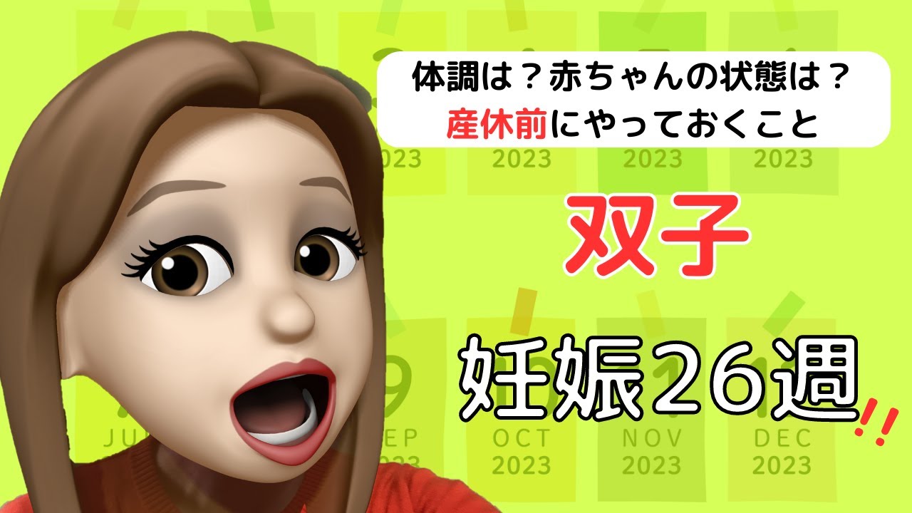 双子妊娠26週【会社員ママが産休前にやっておくこと】妊婦の体調や赤ちゃんの状況が分かる！