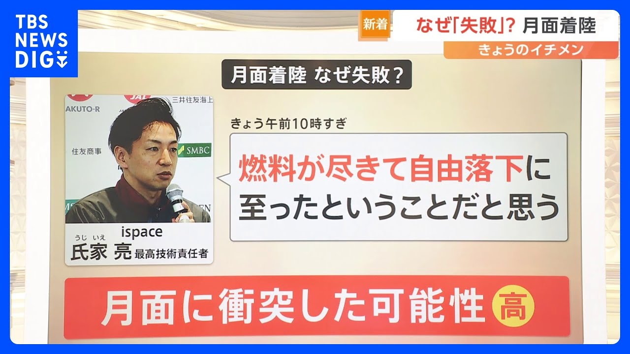 惜しくも失敗…世界初の“民間”月面探査プロジェクト 最大の難所「着陸」で月面に衝突か【Nスタ解説】｜TBS NEWS DIG