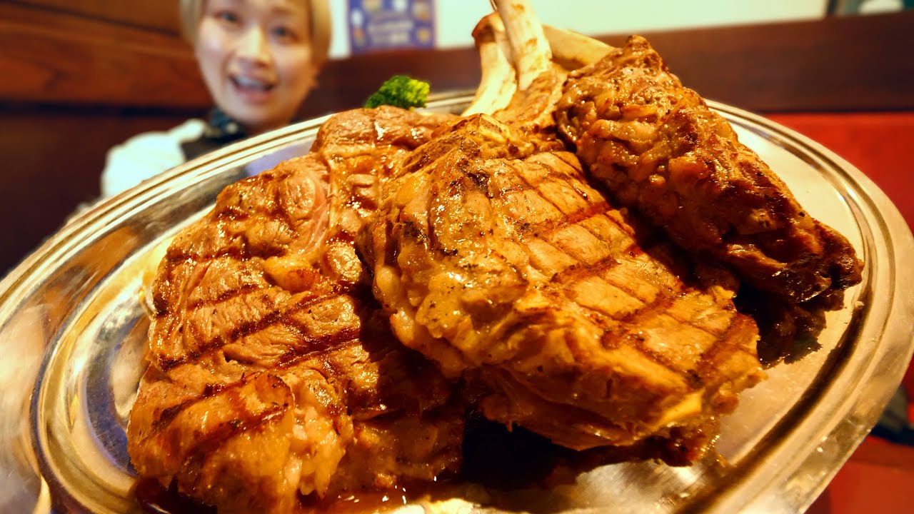 【大食い】1.8kg×３ 憧れの骨付きステーキ食べたい。in ステーキマエダ【モッパン】【MUKBANG】