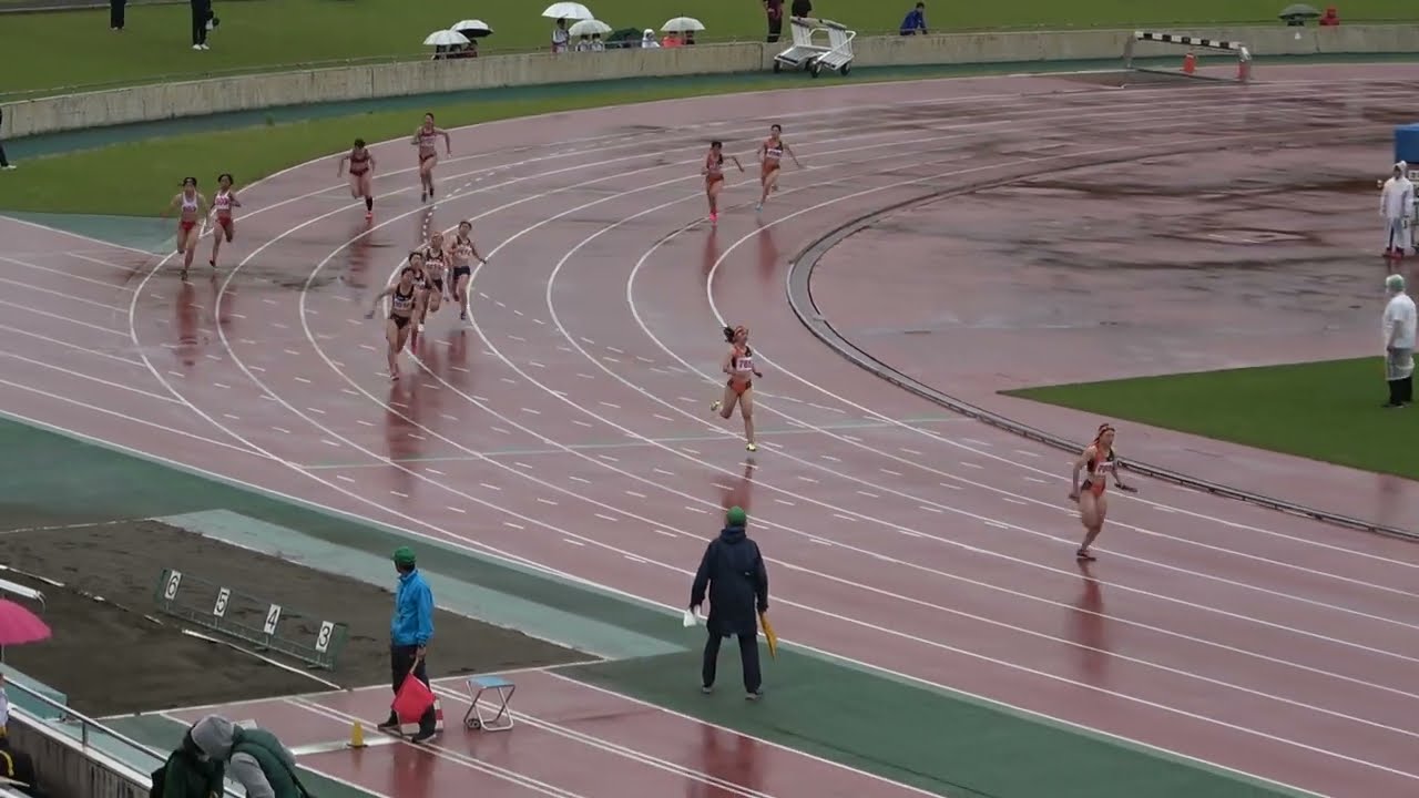 20230430101058宮崎県高校ジュニア女4×100ｍＲ決勝 宮崎北A47"97：木原万里花(2)・神山 菜々(3)・渡邉ひより(1)・久枝 里緒(2)