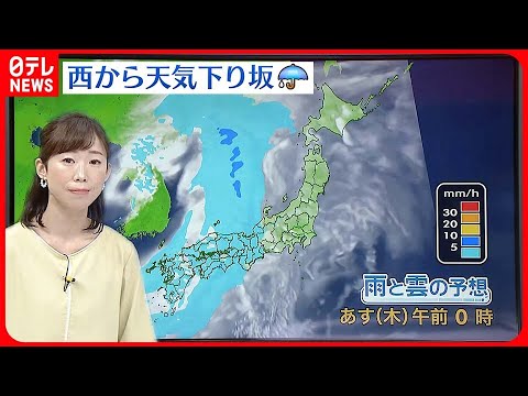 【天気】西から天気下り坂