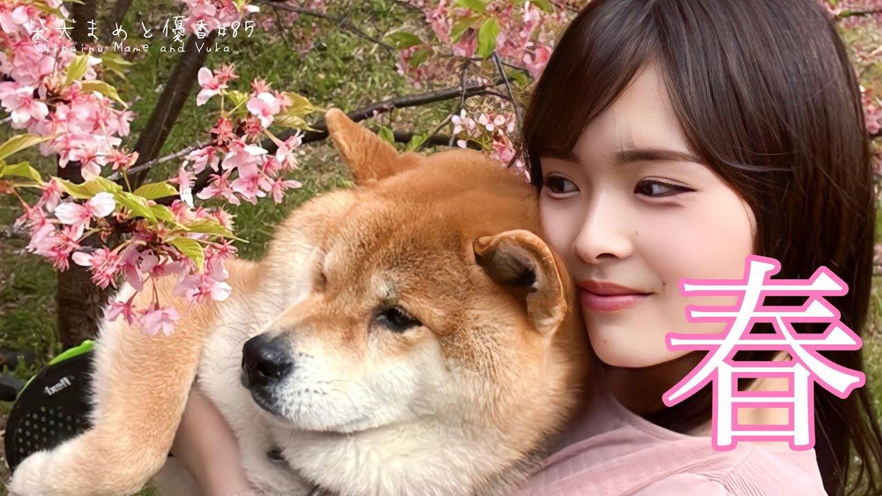 【柴犬まめと優香】春の散歩