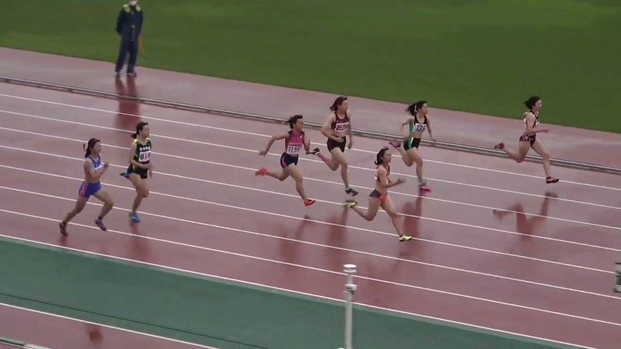 20230429130755宮崎県高校ジュニア女100ｍ予選3組 渡邉ひより1/宮崎(宮崎北)