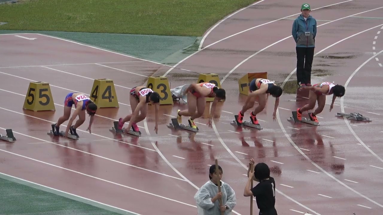 20230429130516宮崎県高校ジュニア女100ｍ予選2組 神山 菜々3/宮崎(宮崎北)