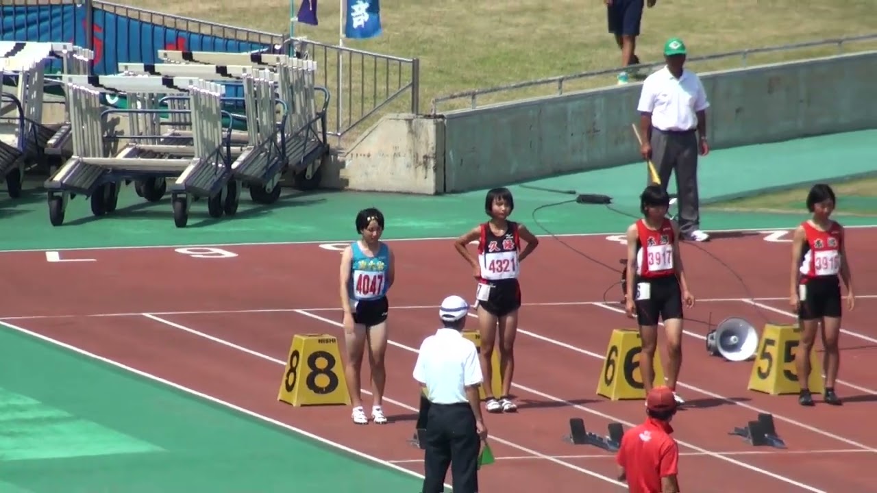 20130725143331宮崎県中学総体3年女子100ｍ決勝 田代なる実3(本郷)