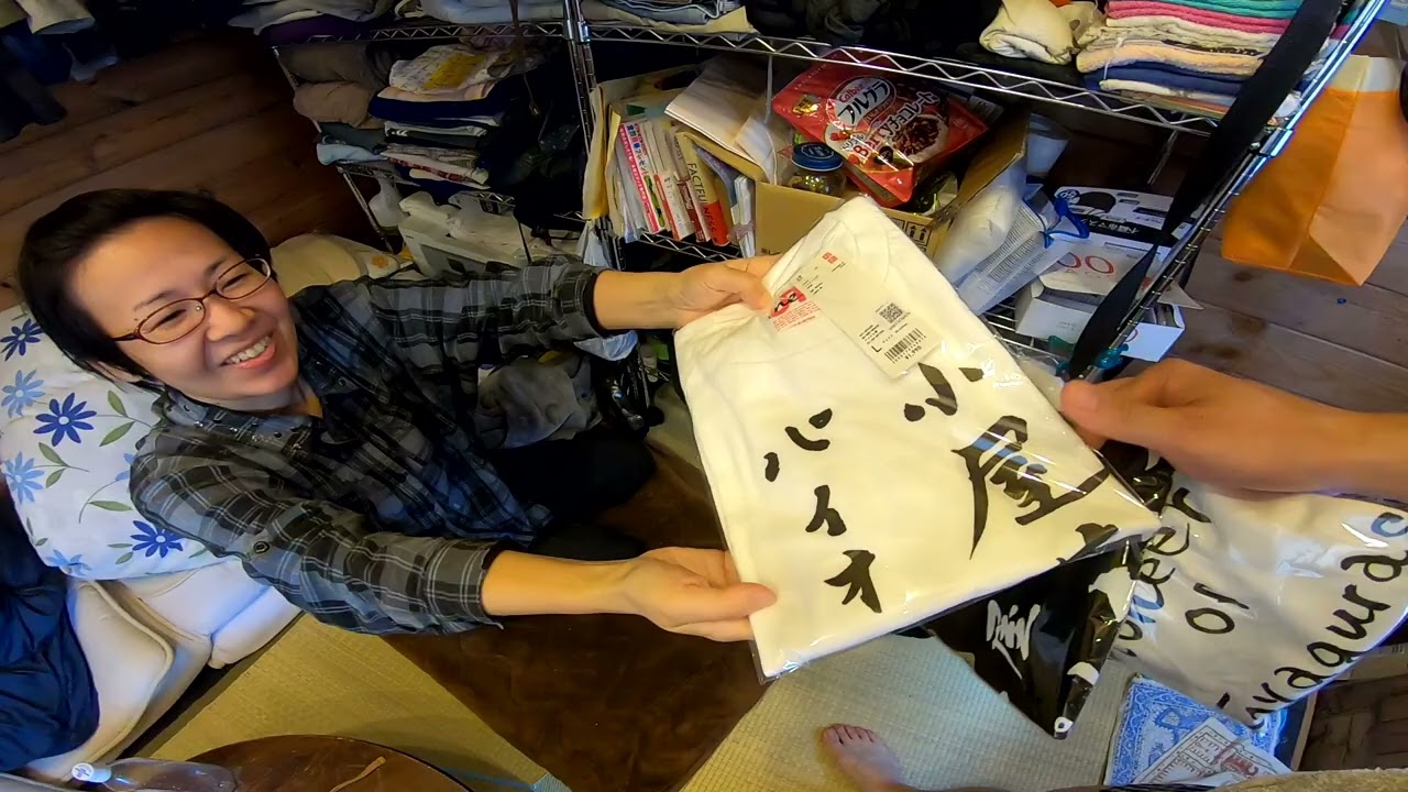 小屋ぐらしvlog パイオニアTシャツをもらいました。