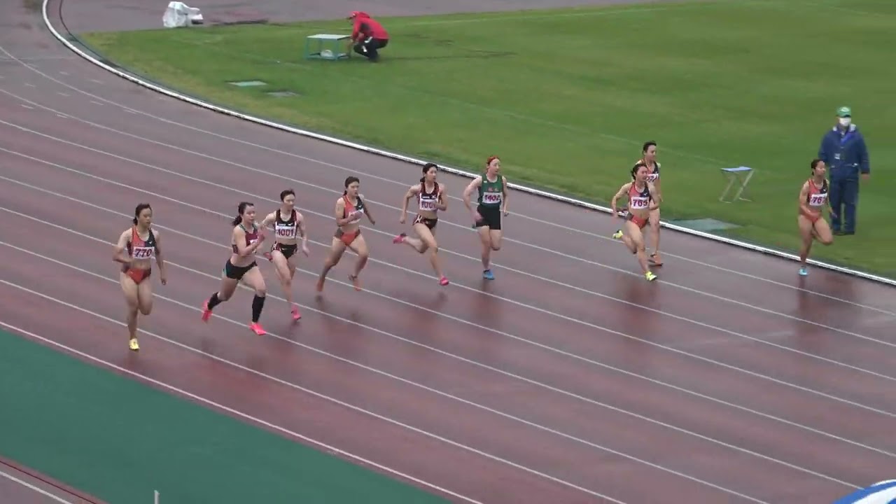 20230513105602宮崎県高校春季記録会女100ｍ決6組 神山 菜々3/宮崎(宮崎北)