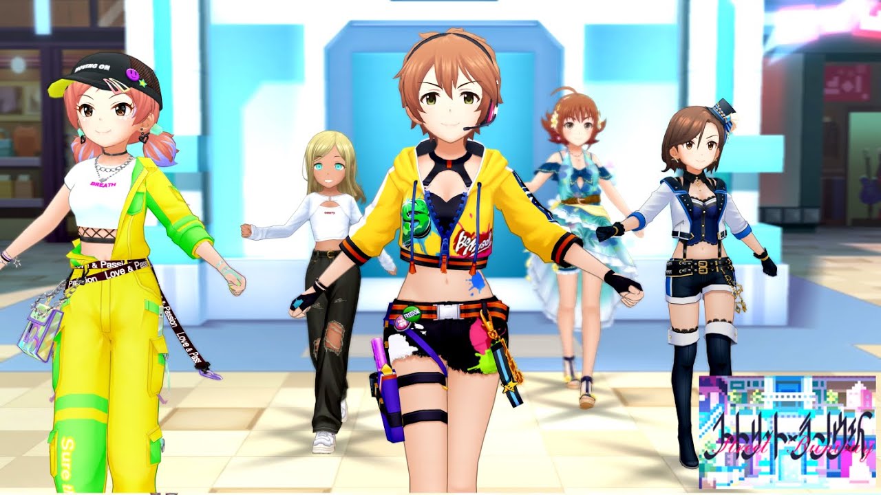 【デレステＭＶ】 「ストリートランウェイ」　吉岡沙紀　水木聖來　小松伊吹　西島櫂　ライラ
