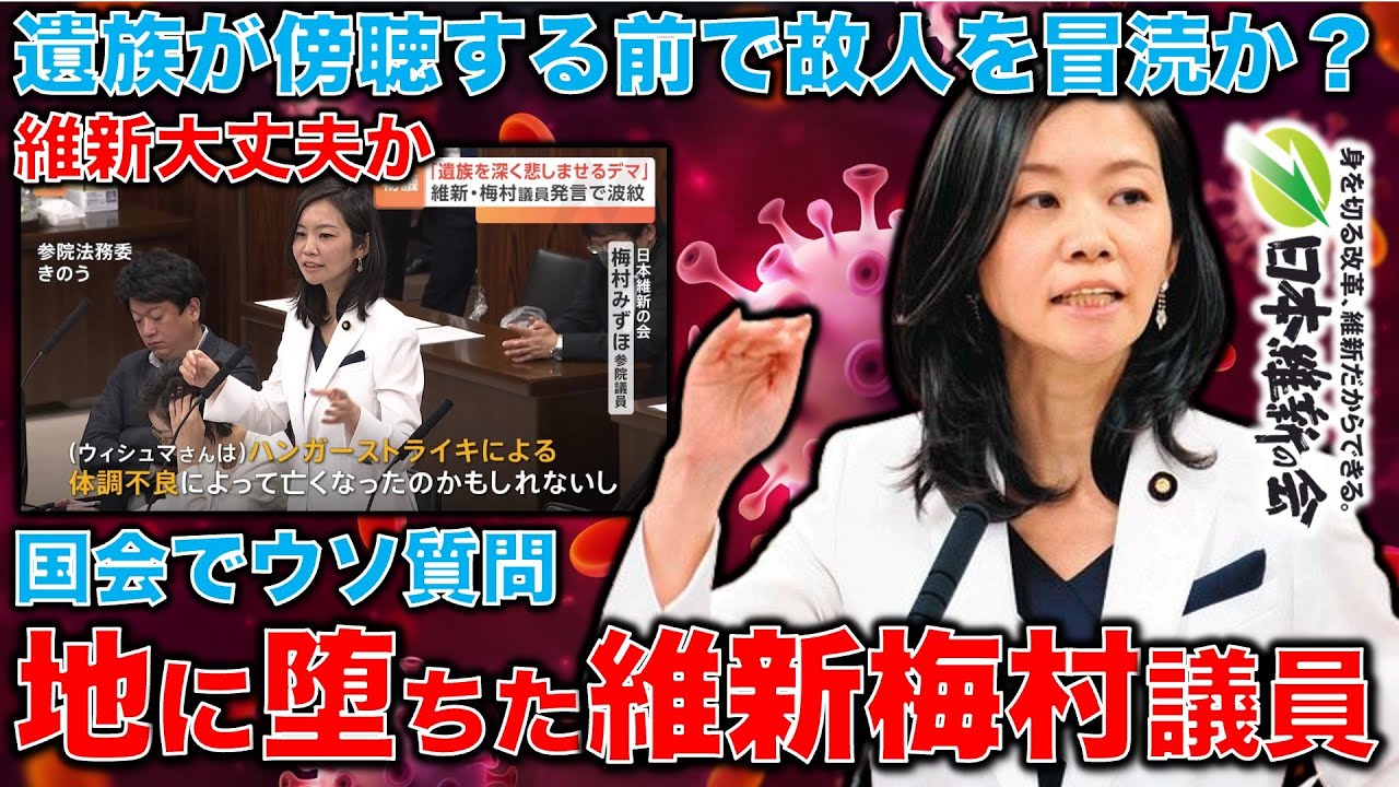 維新梅村議員の非情発言。本会議でトンデモ質問をぶち上げた維新の梅村みずほ議員が続く委員会でも完全ウソ質問。これこそ処分しなければ国会が破壊される！元朝日新聞・記者佐藤章さんと一月万冊