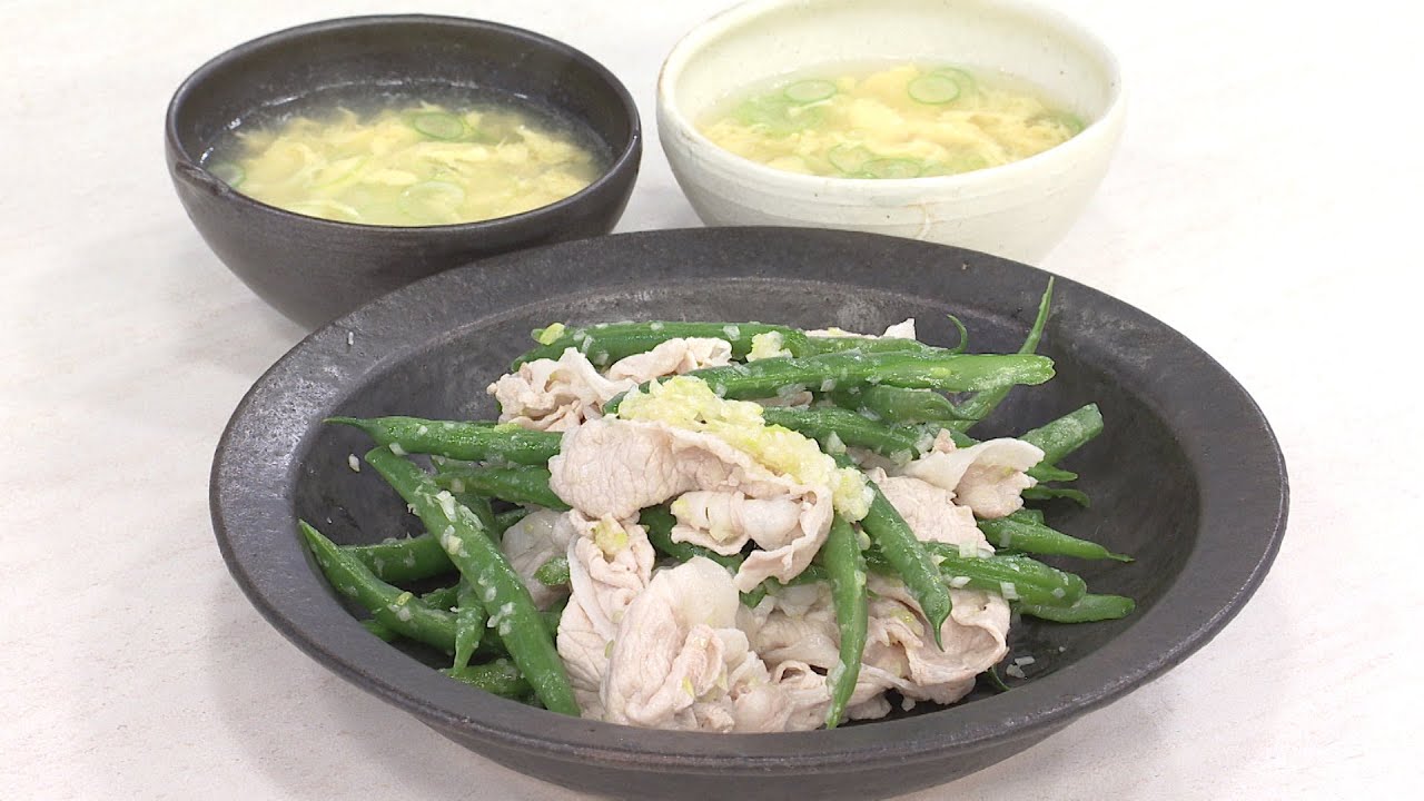 【3分クッキング公式】豚しゃぶといんげんのおかずナムル