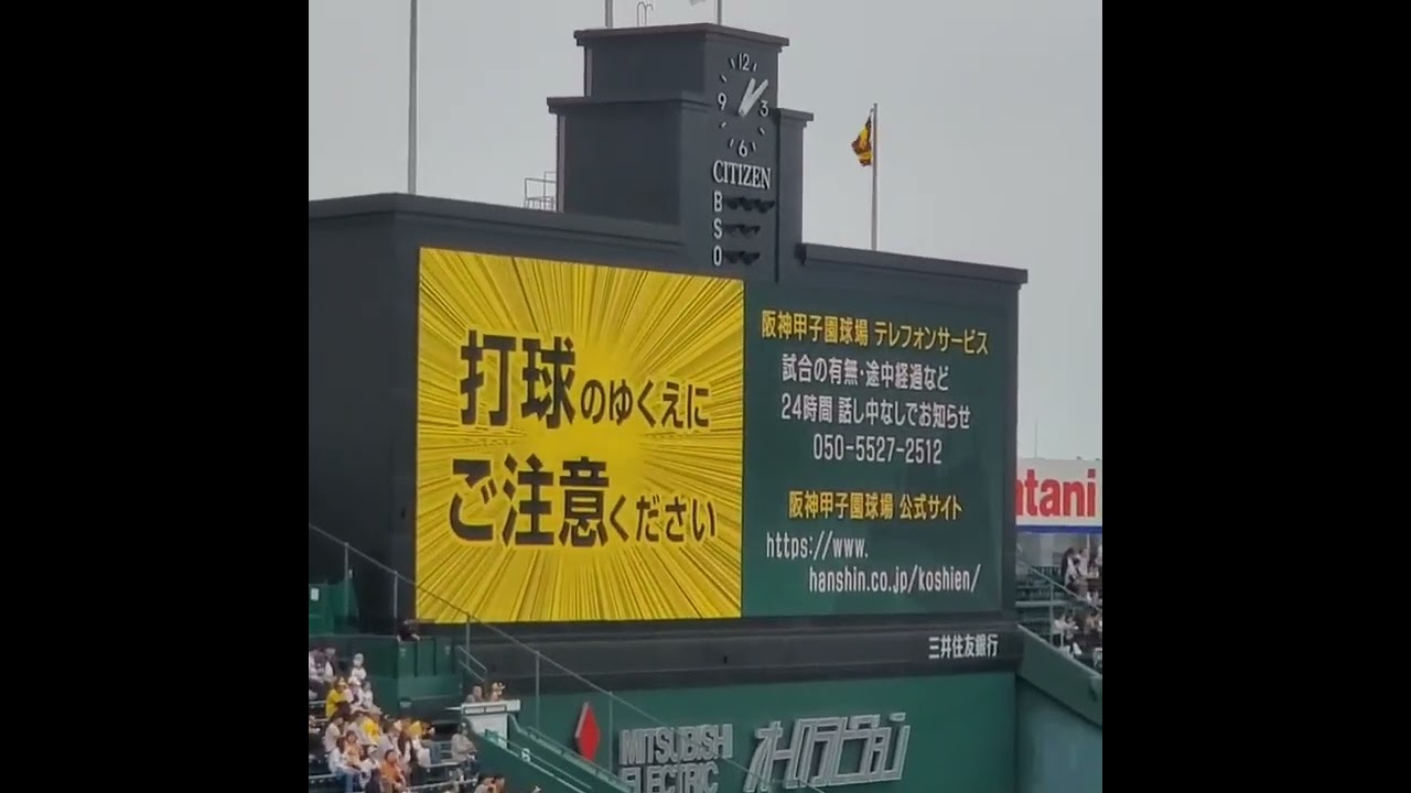 20230513　個人的に気になる…　本日ウグイス嬢のアナウンス｢ベイスターズ｣の発音　#shorts@阪神甲子園球場･ﾚﾌﾄ外野