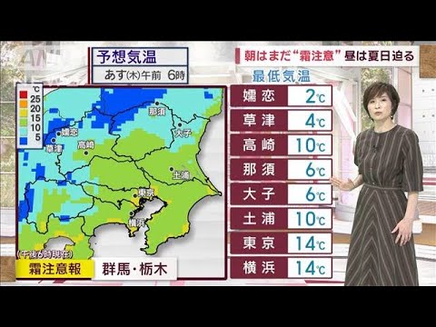 【関東の天気】朝はまだ“霜注意”　昼は夏日迫る(2023年5月24日)