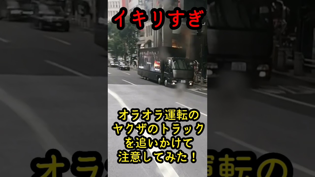 【イキリすぎ】オラオラ運転のヤクザが運転するDQNトラックを追いかけて注意してみた！！