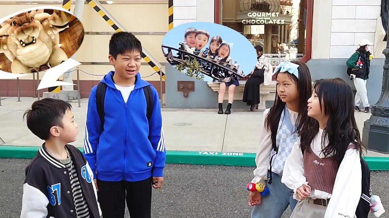 ユニバで乗り物対決！女の子VS男の子、どっちが楽しい？　子供たちが迷子でパパたち大捜索！好みの違いを楽しめたら本当のなかよしお友達！【#たけめいストーリー　コラボ】