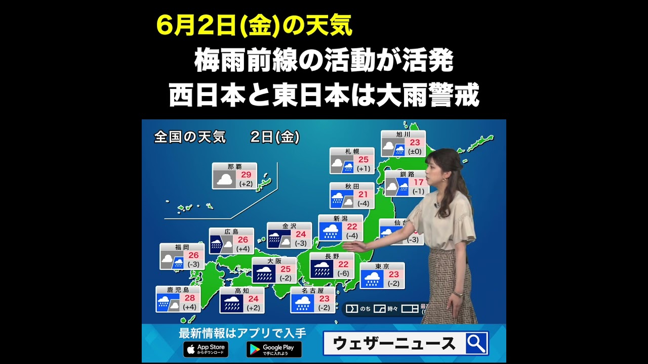 【朝の1分天気】2023年6月2日(金) #Shorts