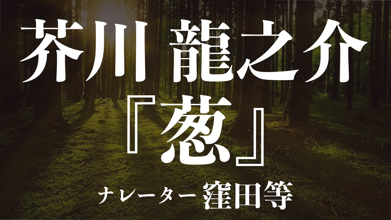 『葱』作：芥川龍之介　朗読：窪田等　作業用BGMや睡眠導入 おやすみ前 教養にも 本好き 青空文庫