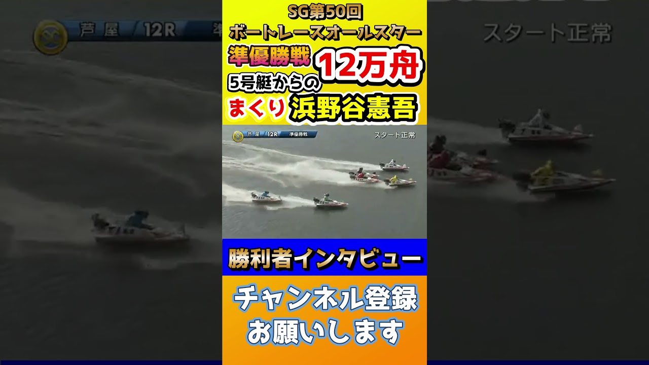 【SG第50回ボートレースオールスター】【浜野谷憲吾】勝利者インタビュー　準優勝戦で5コースからのまくり12万9,500円の高額配当